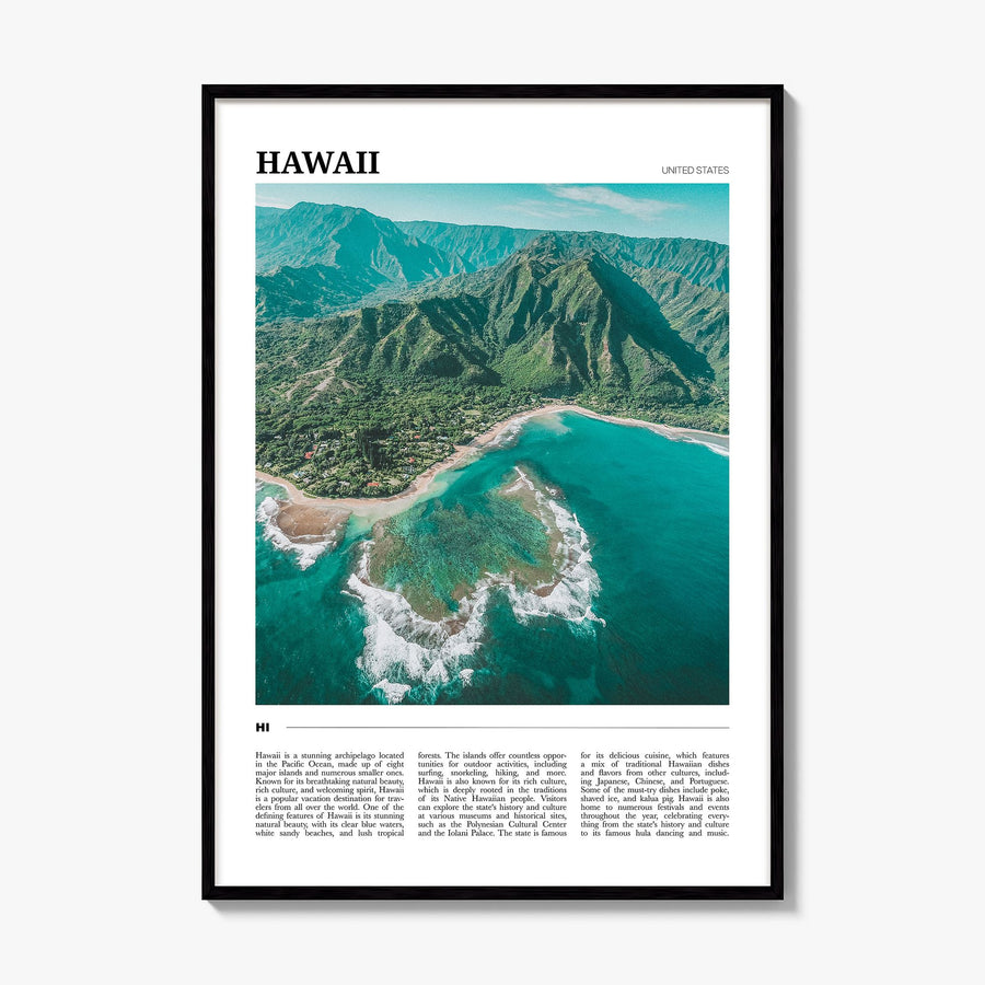 Hawaii Travel No 2 Poster, framed poster mockup