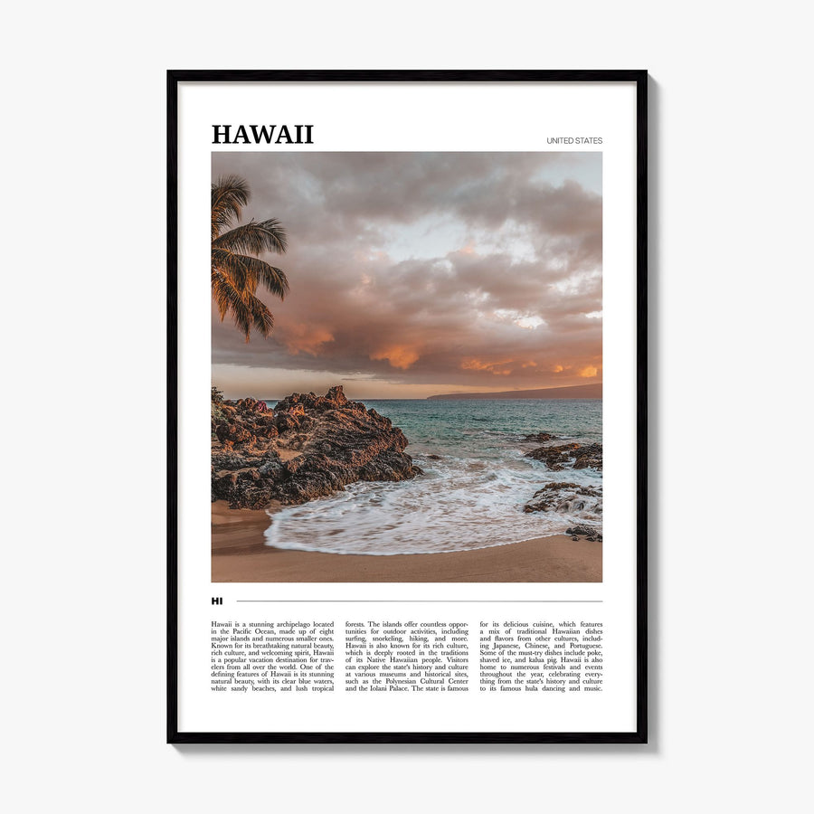 Hawaii Travel No 3 Poster, framed poster mockup