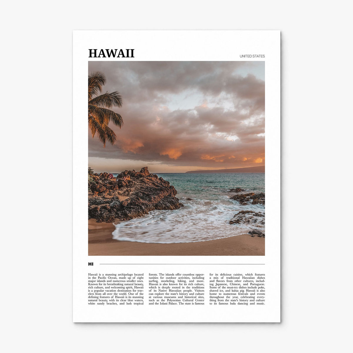 Hawaii Travel No 3 Poster, print only (unframed)