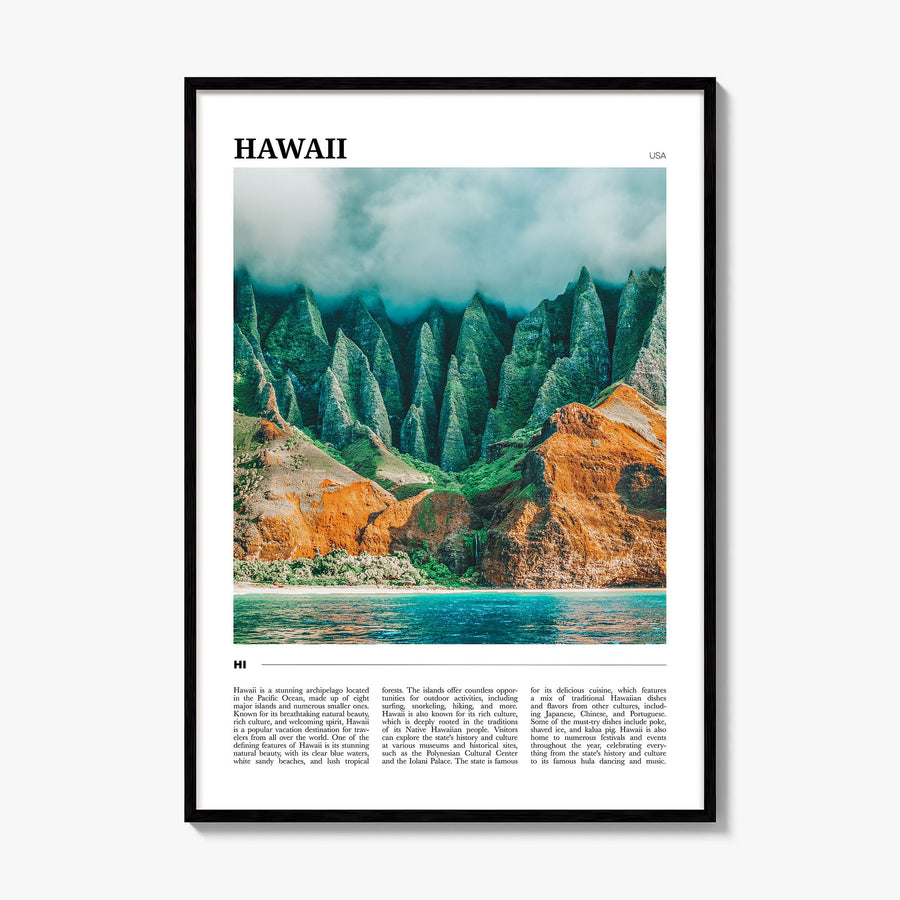 Hawaii Travel No 4 Poster, framed poster mockup
