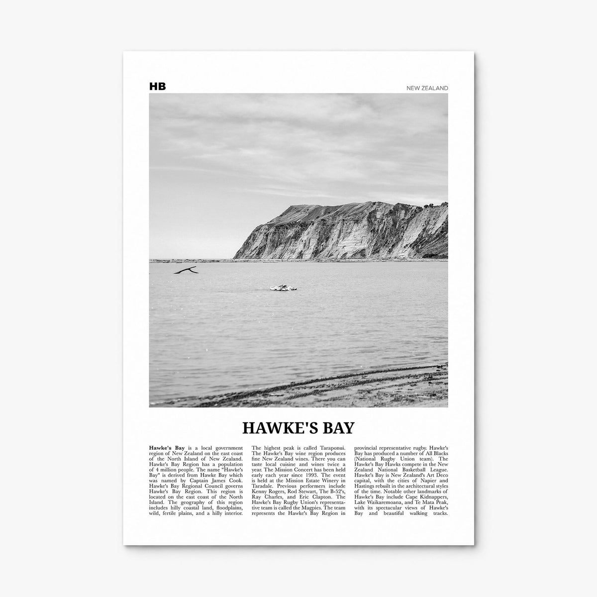 Hawke's Bay Newspaper Poster, print only (unframed)