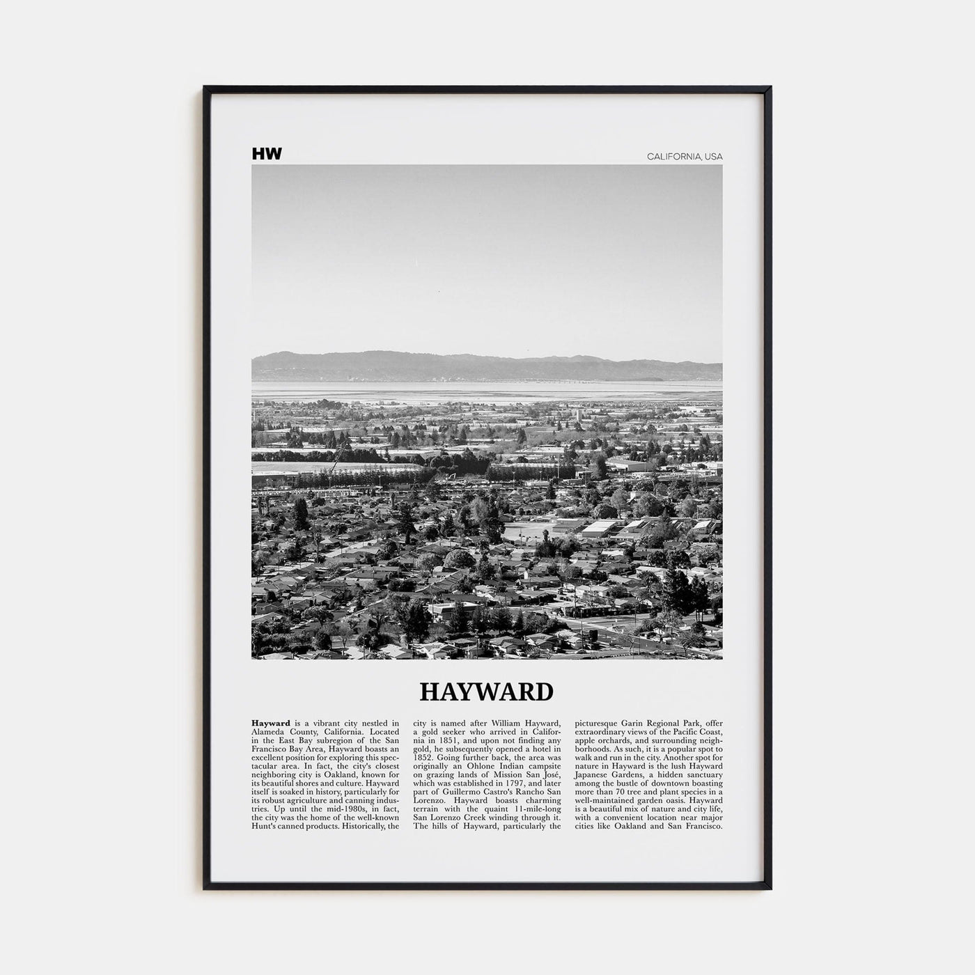 Hayward Poster None / 8x12 in Nbourhood Travel B&W Poster