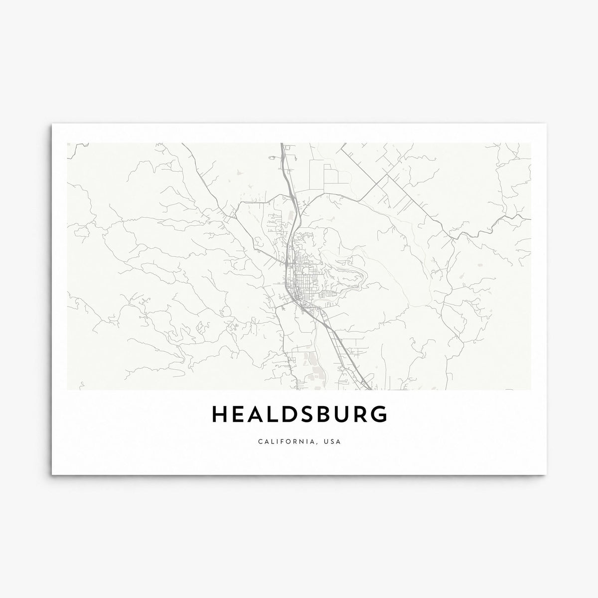 Healdsburg Map Poster, print only (unframed)