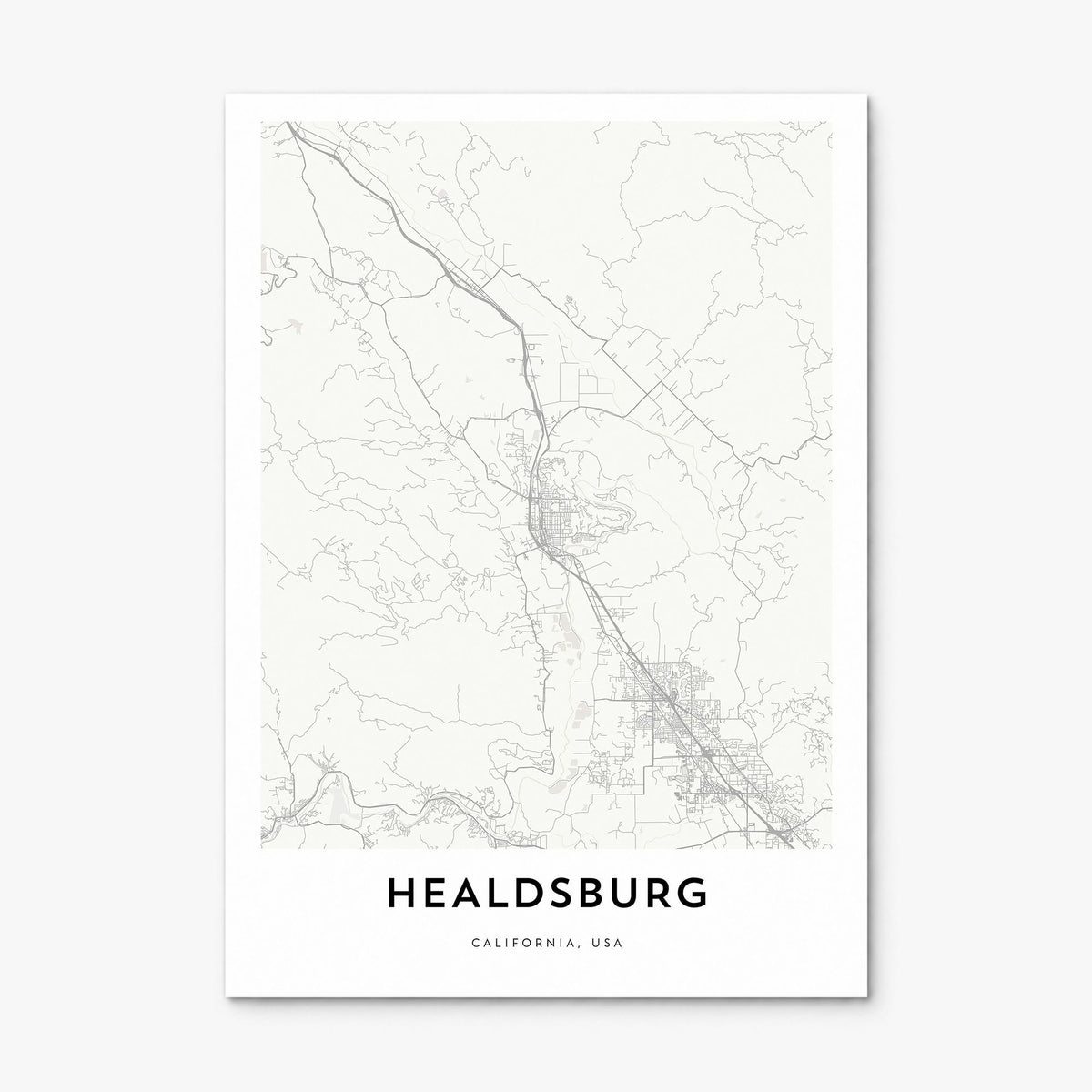 Healdsburg Map Poster, print only (unframed)