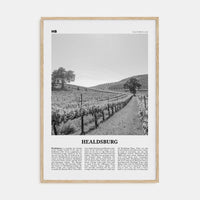 Healdsburg Poster Natural Wood / 8x12 in Nbourhood Travel B&W Poster