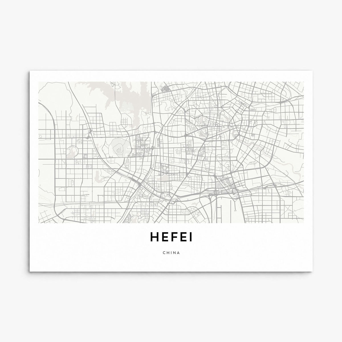 Hefei Map Poster, print only (unframed)