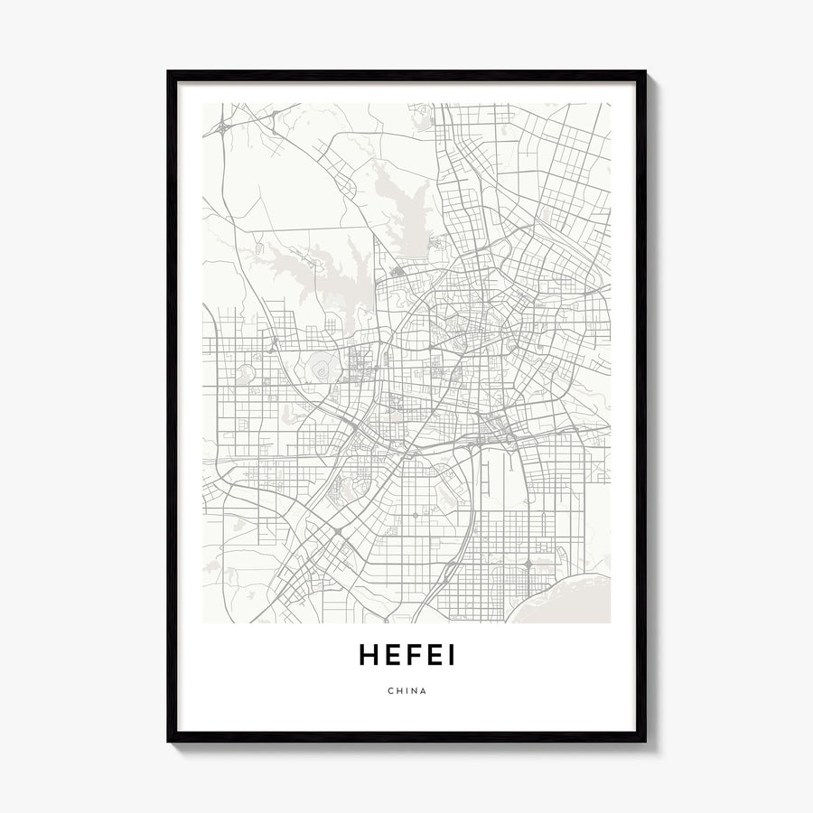 Hefei Map Poster, framed poster mockup