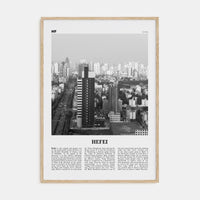 Hefei Poster Natural Wood / 8x12 in Nbourhood Travel B&W Poster