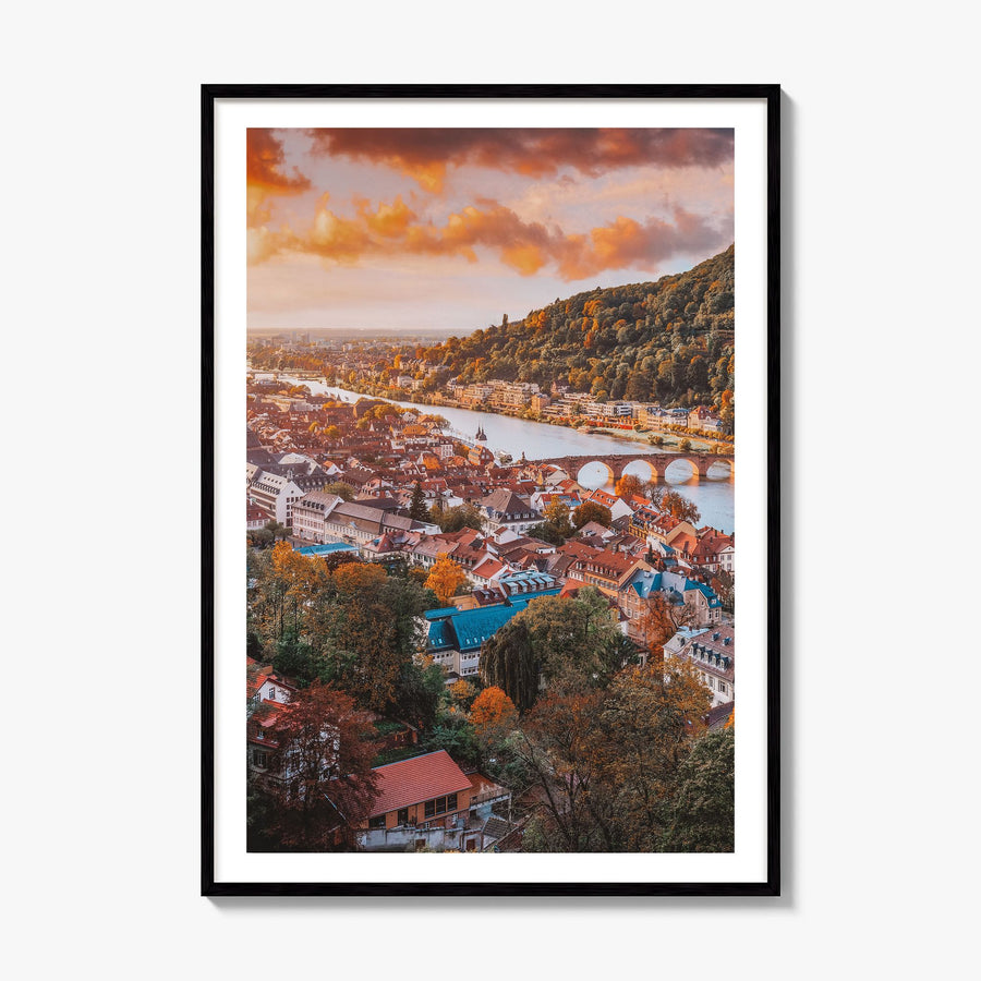 Heidelberg Photo Poster, framed poster mockup, white border