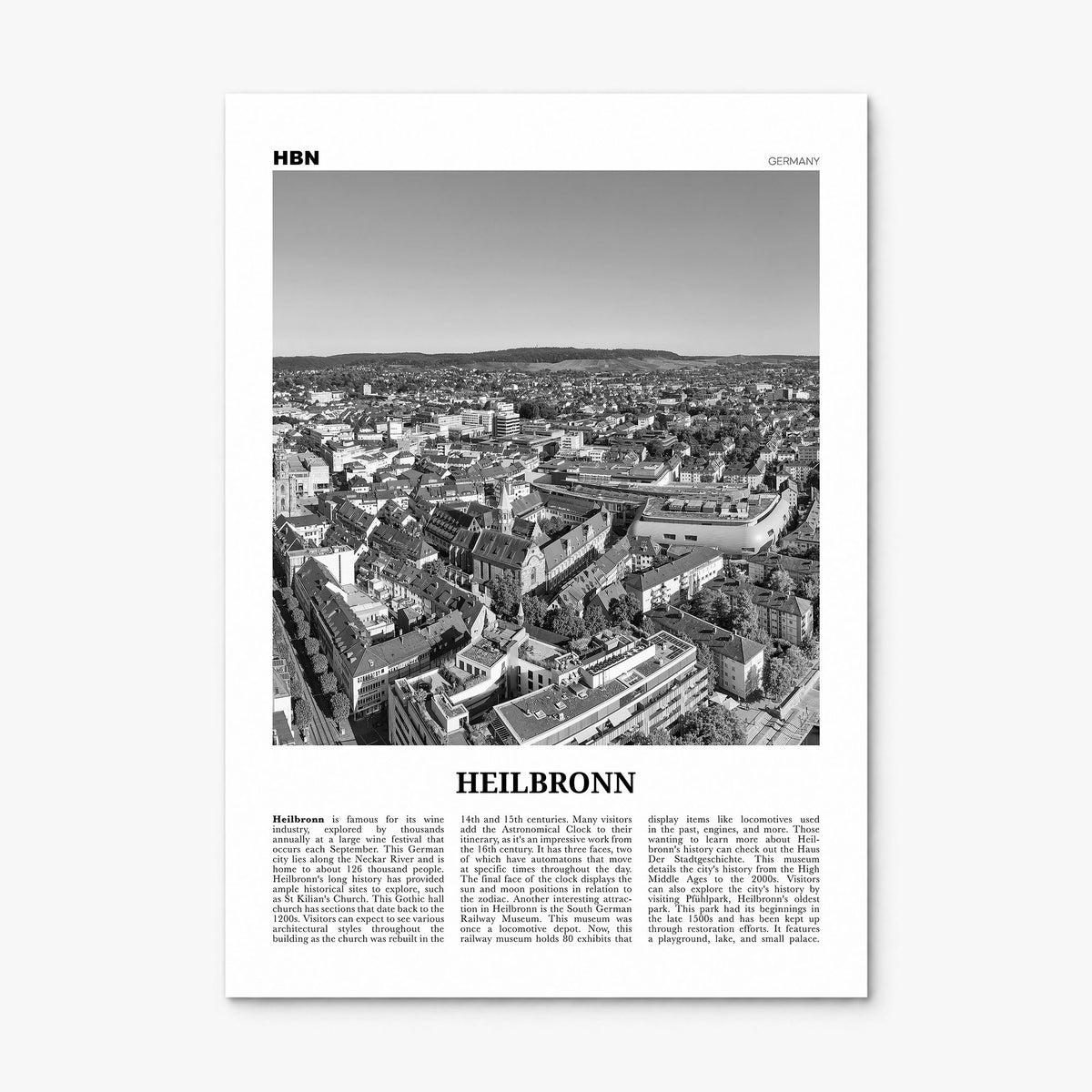 Heilbronn Newspaper Poster, print only (unframed)