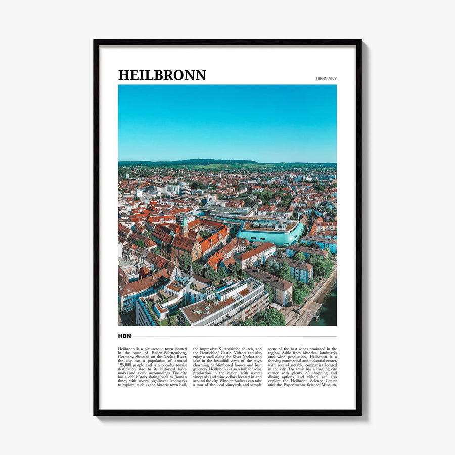 Heilbronn Travel Poster, framed poster mockup
