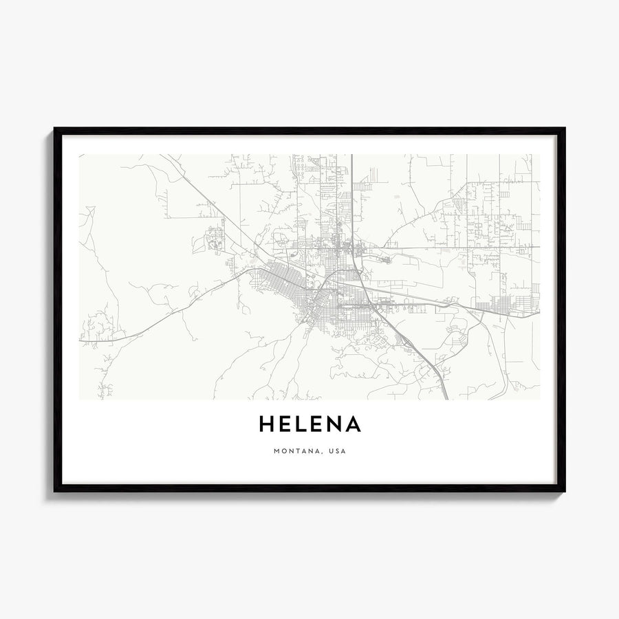 Helena Map Poster, framed poster mockup