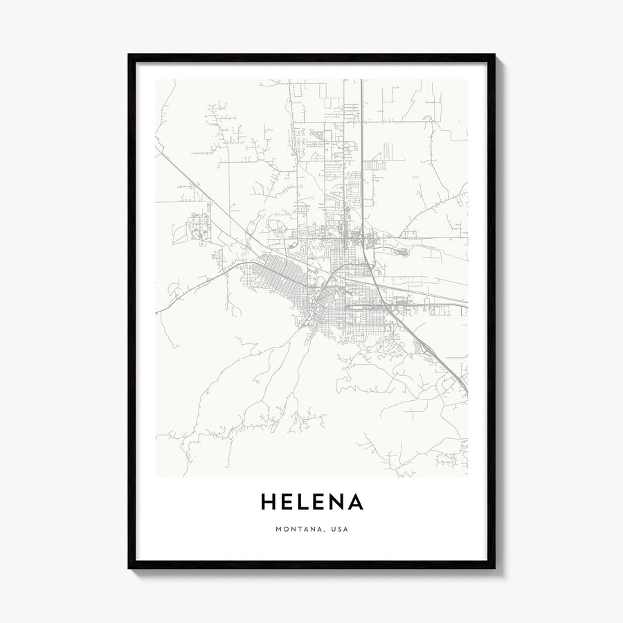 Helena Map Poster, framed poster mockup