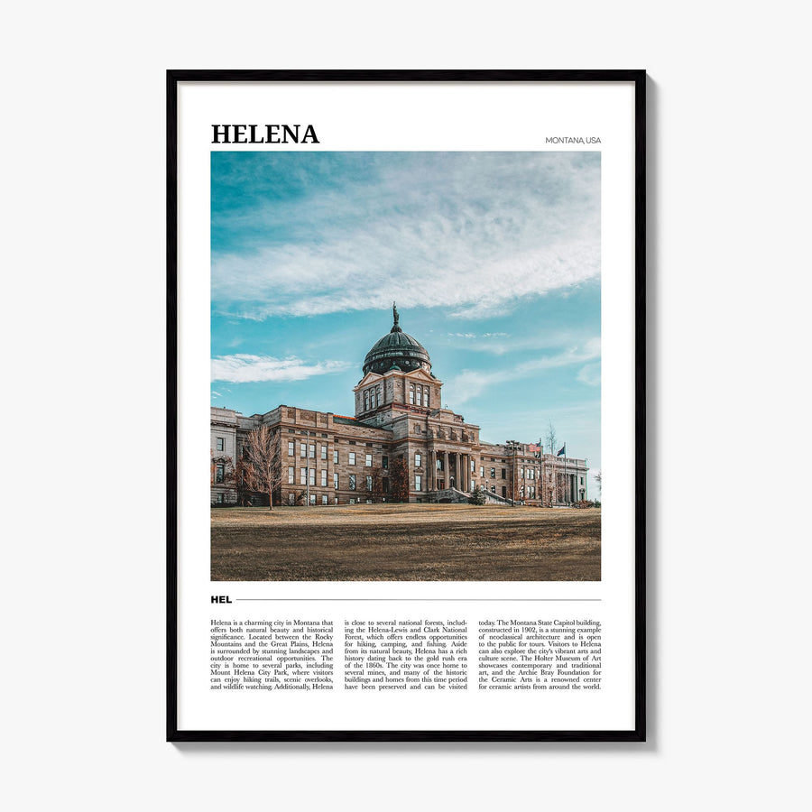 Helena Travel Poster, framed poster mockup