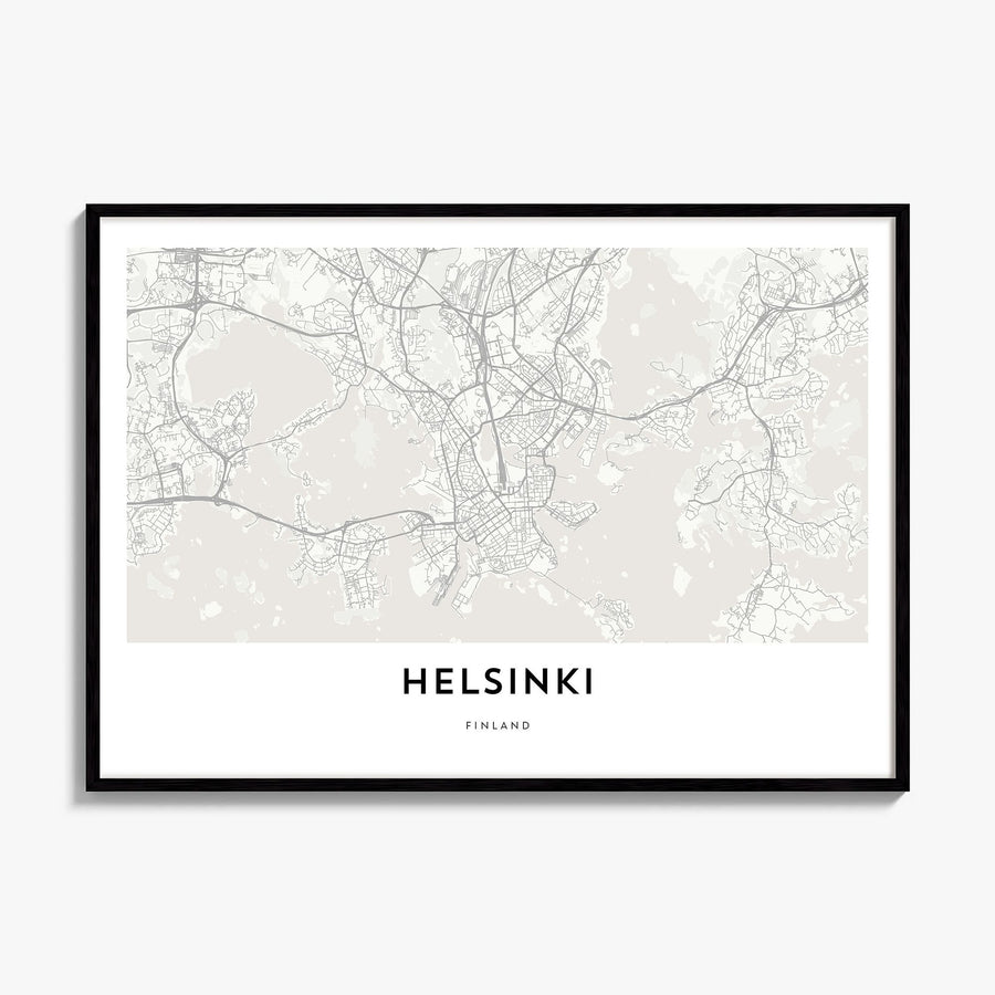 Helsinki Map Poster, framed poster mockup