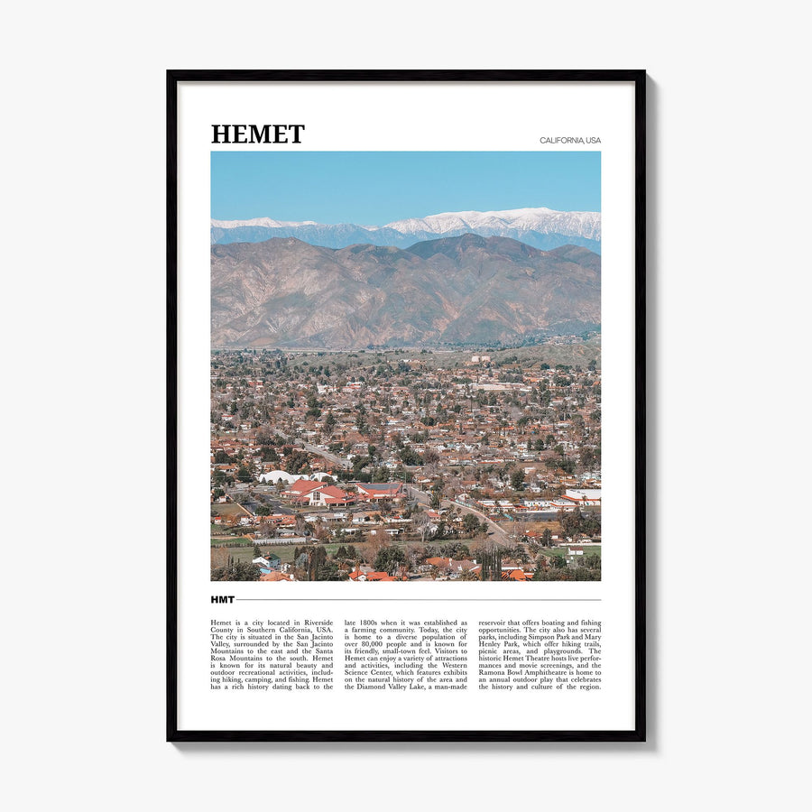 Hemet Travel Poster, framed poster mockup