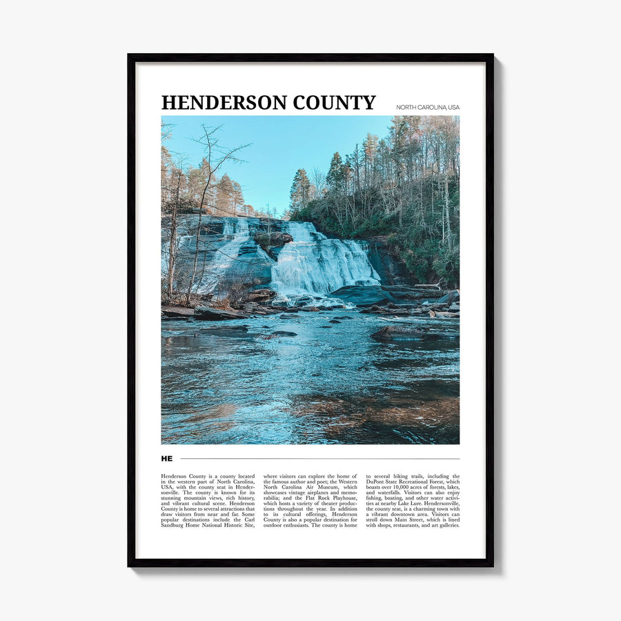 Henderson County, North Carolina Travel Poster, framed poster mockup