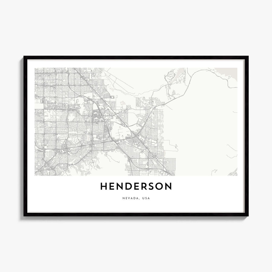 Henderson, Nevada Map Poster, framed poster mockup