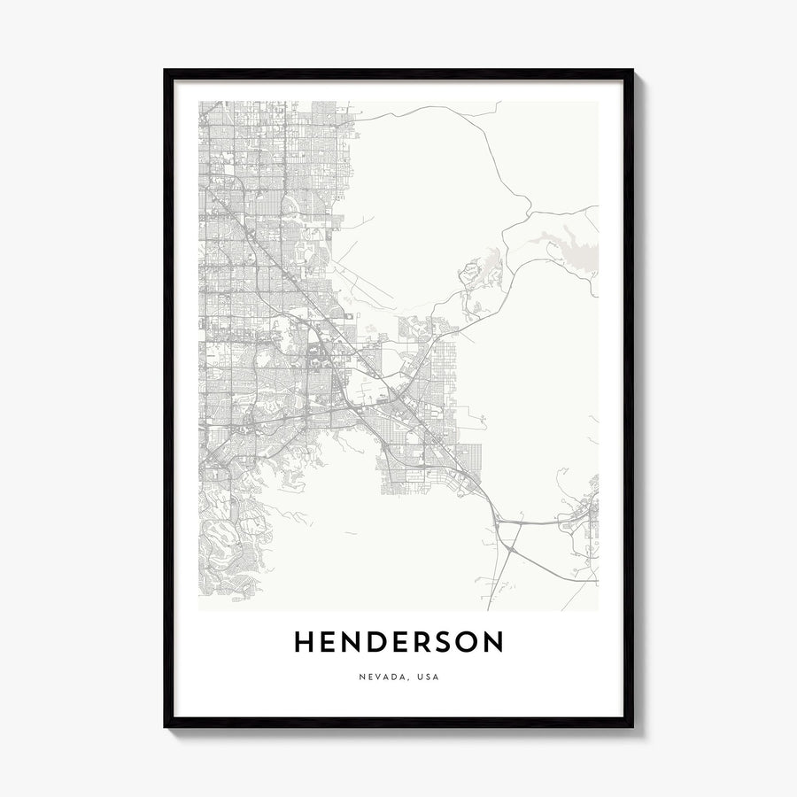 Henderson, Nevada Map Poster, framed poster mockup