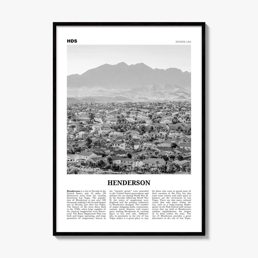 Henderson, Nevada Newspaper Poster, framed poster mockup