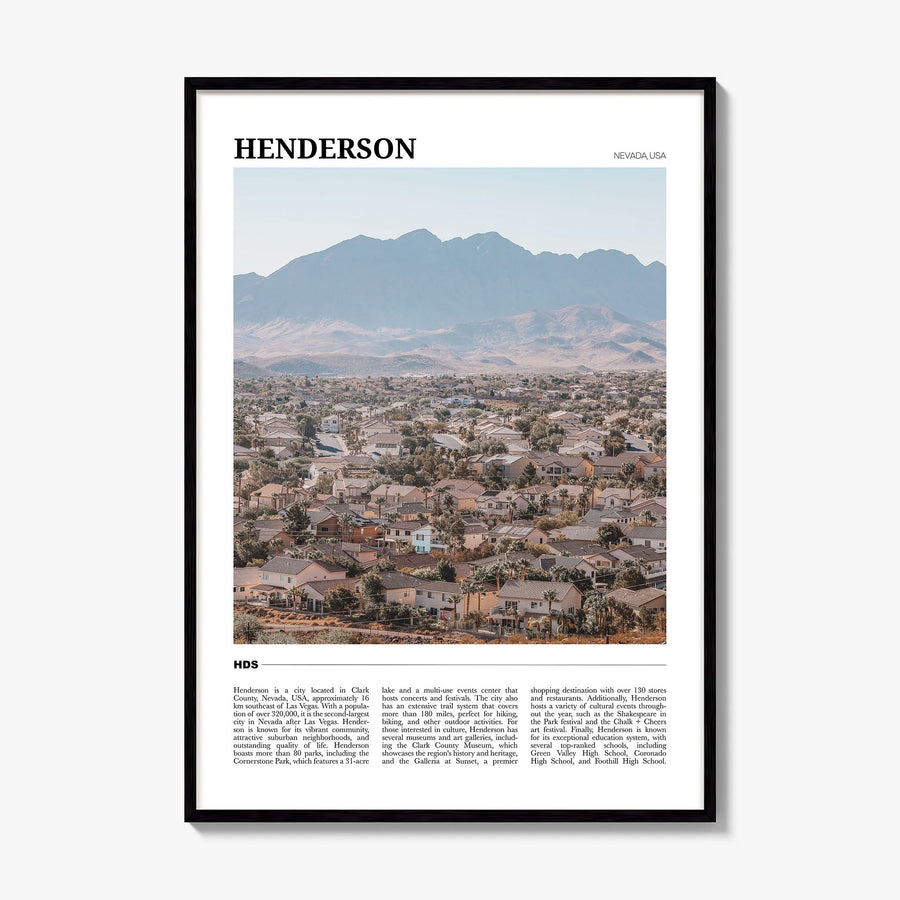 Henderson, Nevada Travel Poster, framed poster mockup
