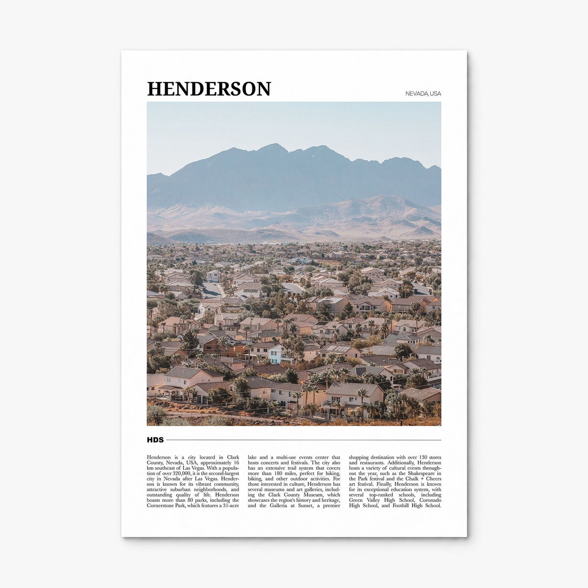 Henderson, Nevada Travel Poster, print only (unframed)