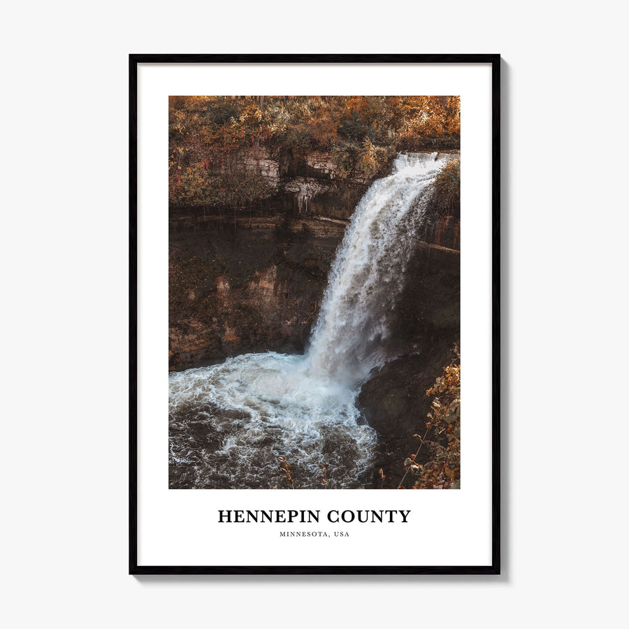 Hennepin County Classic Poster, framed poster mockup