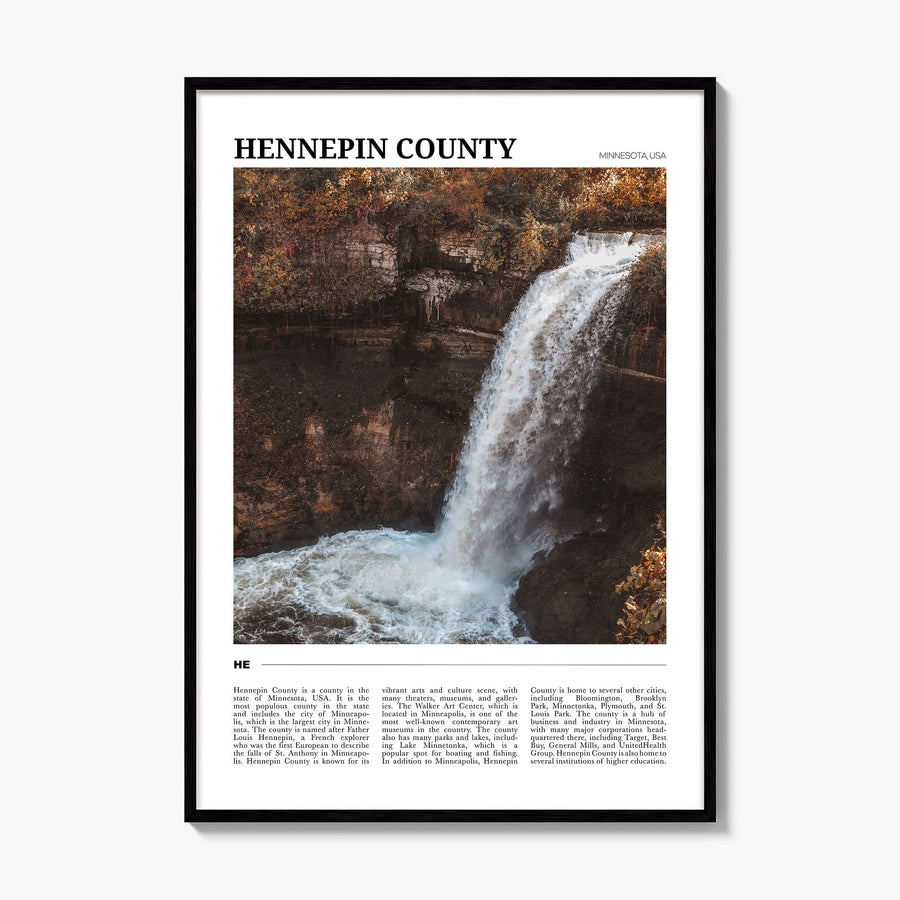 Hennepin County Travel Poster, framed poster mockup