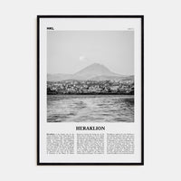 Heraklion Poster Black Wood / 8x12 in Nbourhood Travel B&W Poster