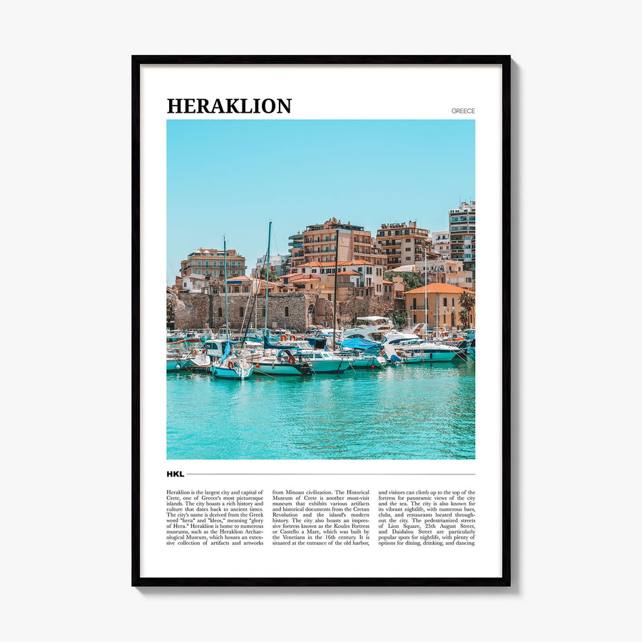 Heraklion Travel Poster, framed poster mockup