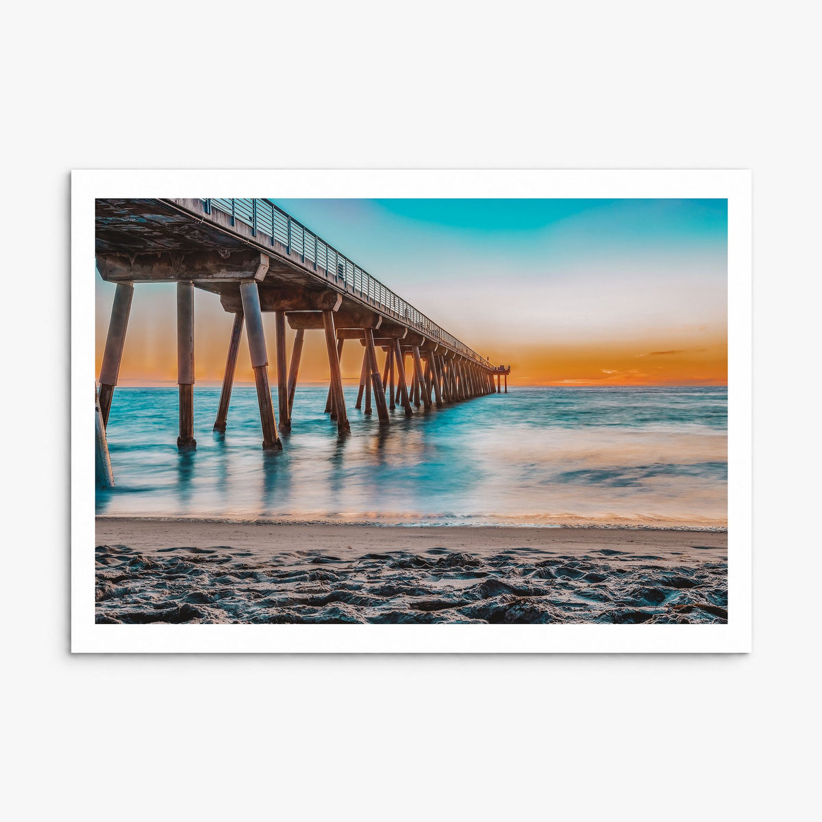Hermosa Beach Photo Poster, print only (unframed), white border