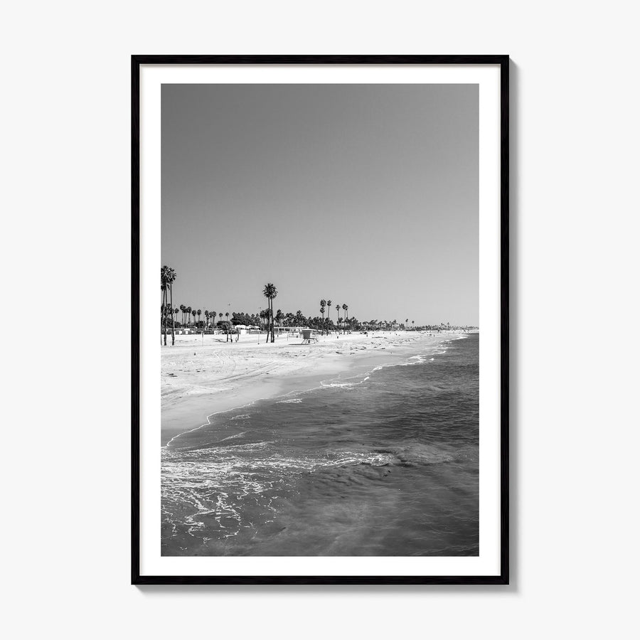 Hermosa Beach Photo Poster, framed poster mockup, white border