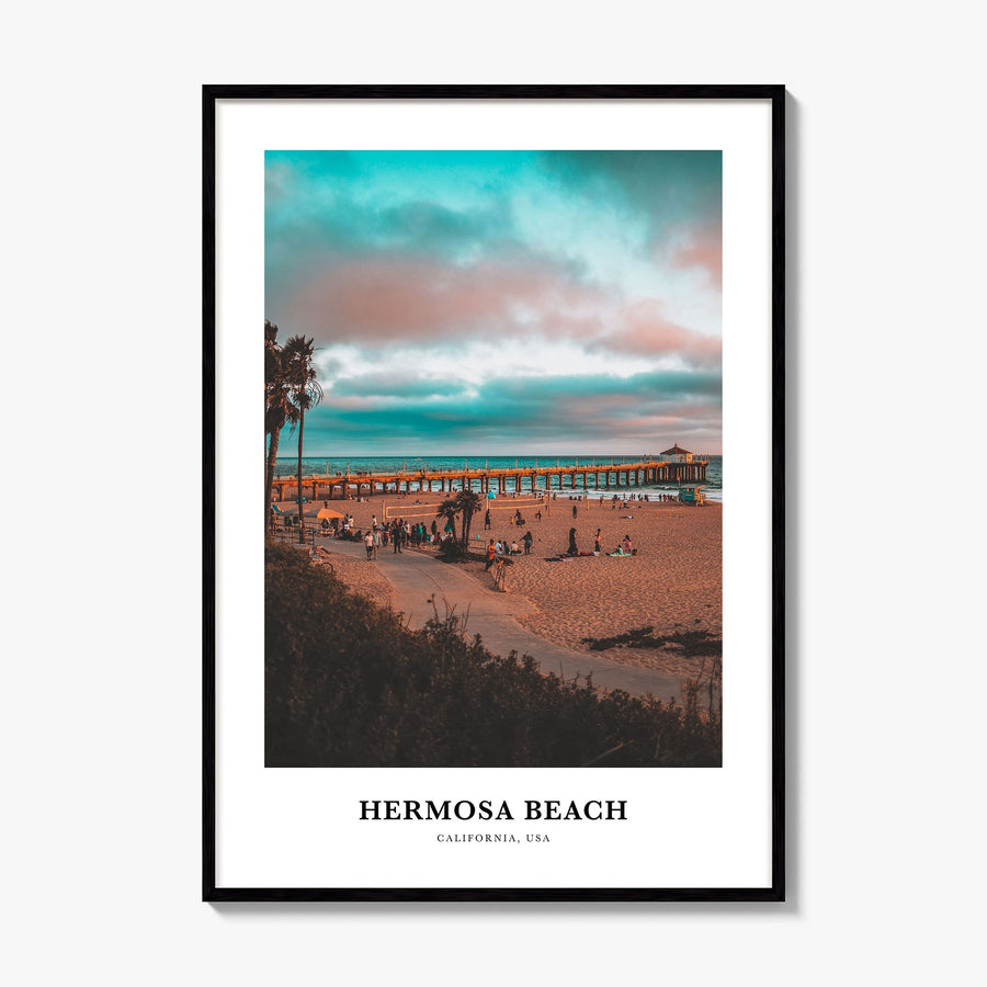 Hermosa Beach Classic Poster, framed poster mockup