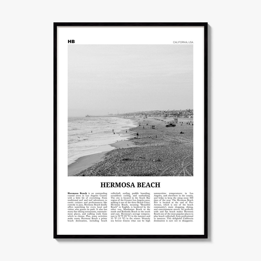 Hermosa Beach Newspaper No 1 Poster, framed poster mockup