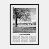 Hertfordshire Poster None / 8x12 in Nbourhood Travel B&W Poster