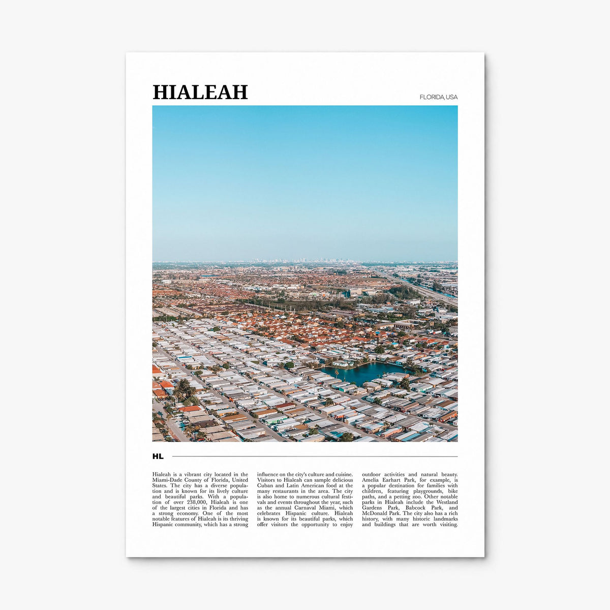 Hialeah Travel Poster, print only (unframed)