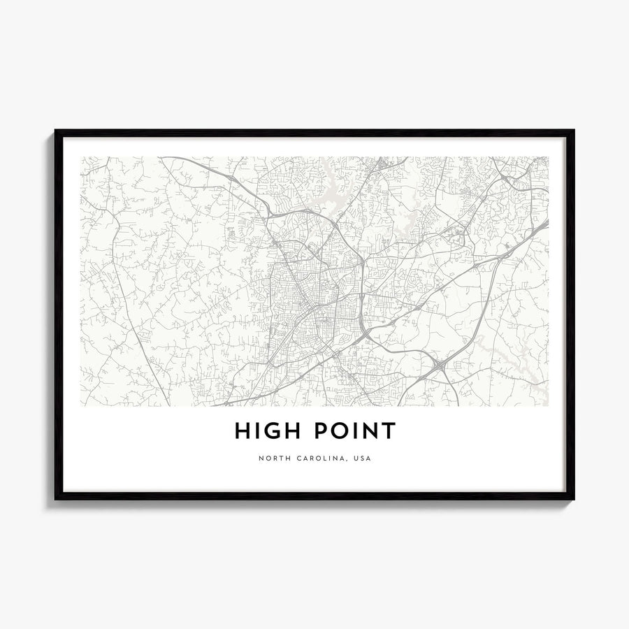 High Point Map Poster, framed poster mockup