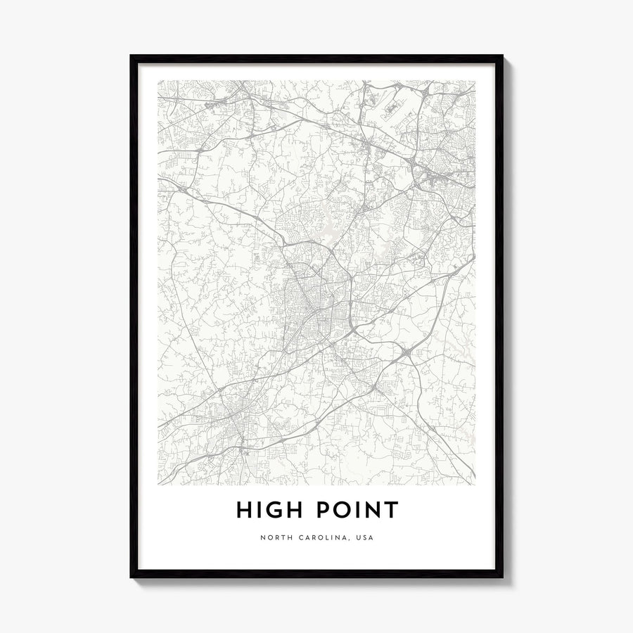 High Point Map Poster, framed poster mockup