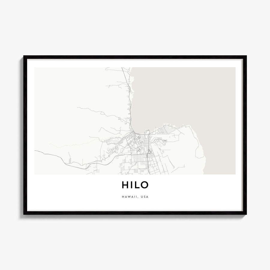 Hilo Map Poster, framed poster mockup