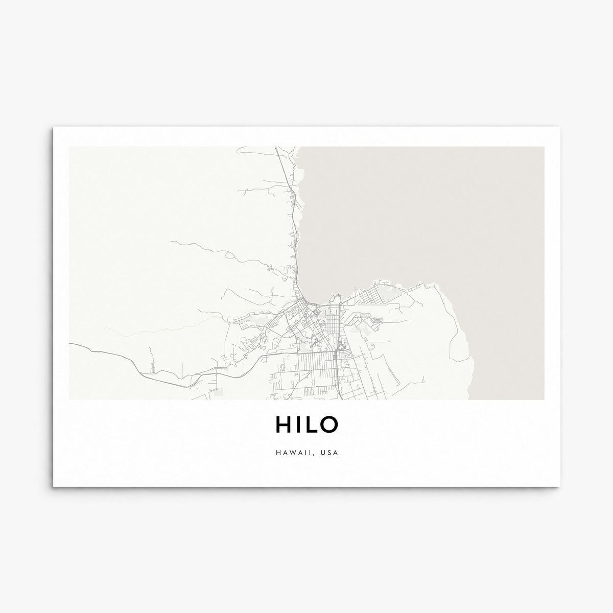 Hilo Map Poster, print only (unframed)