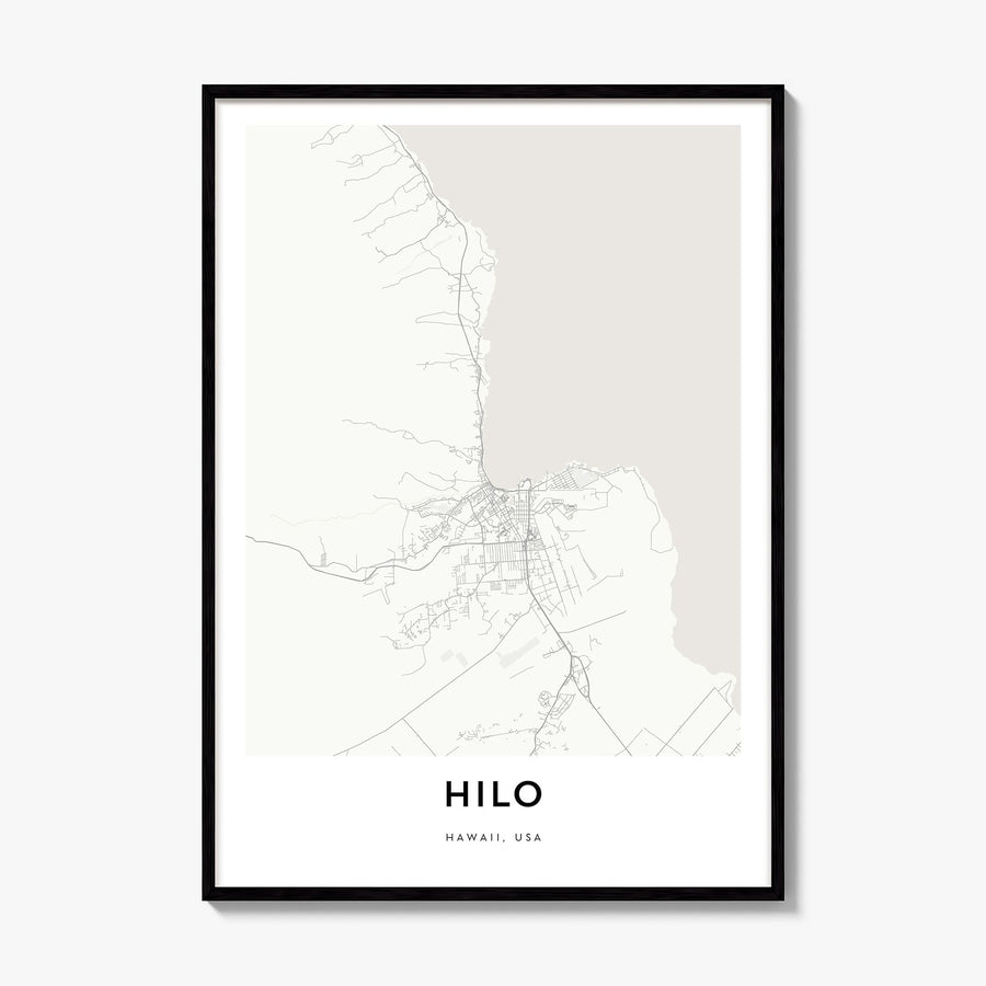 Hilo Map Poster, framed poster mockup