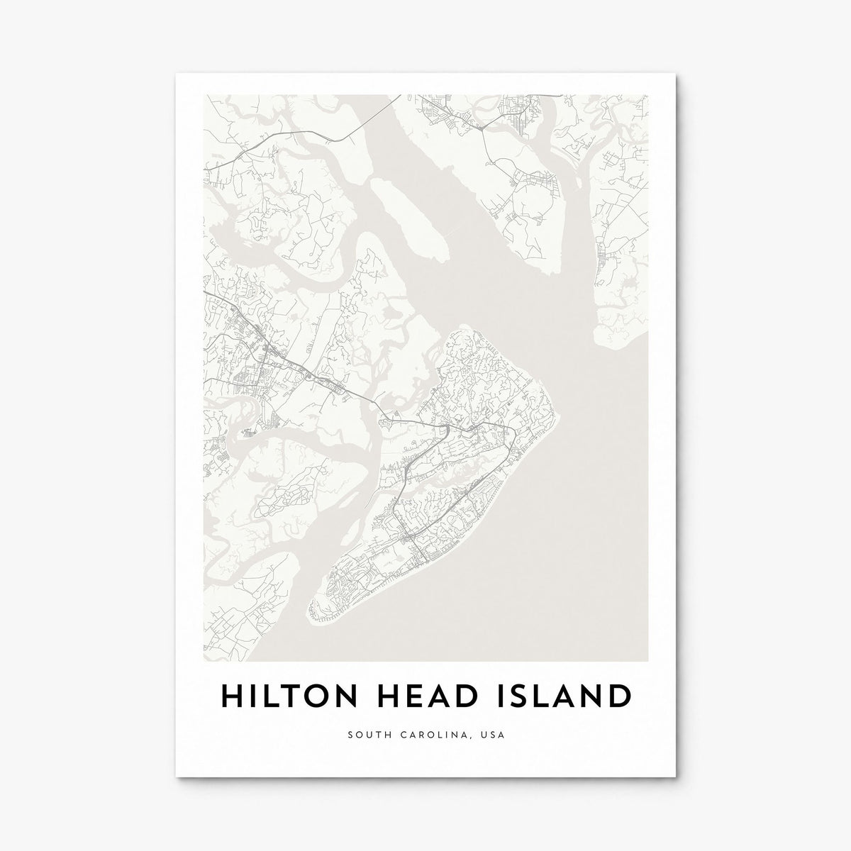 Hilton Head Island Map Poster, print only (unframed)