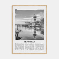 Hilton Head Island Poster Natural Wood / 8x12 in Nbourhood Travel B&W Poster