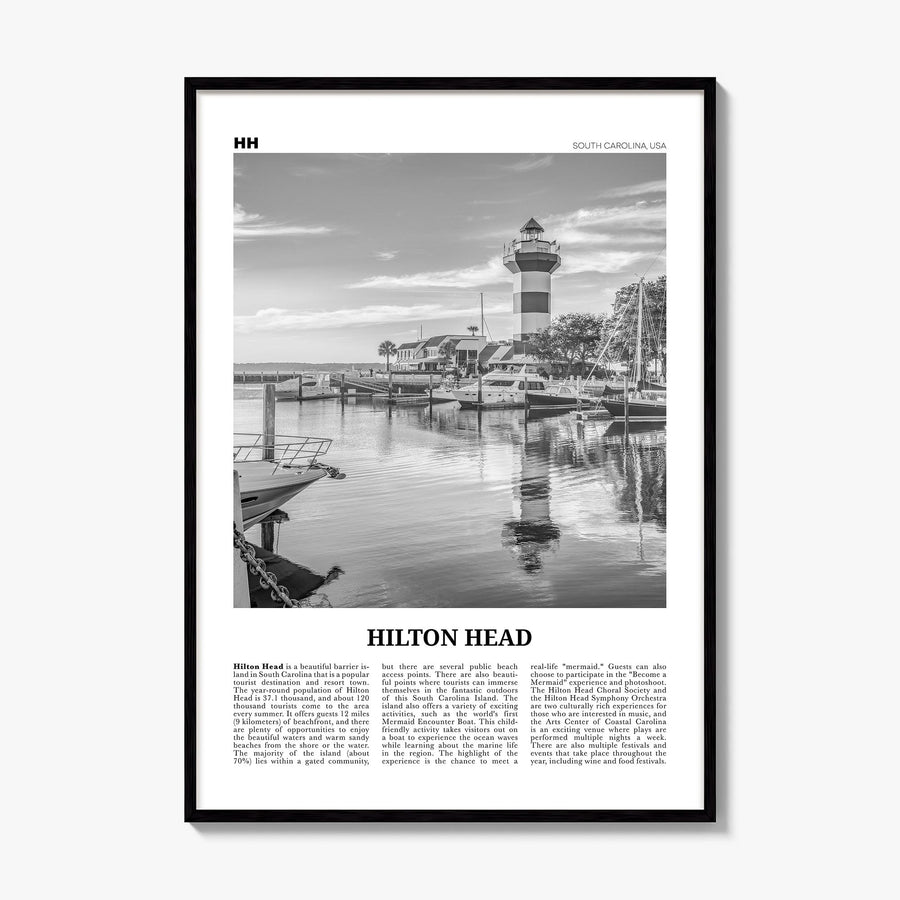 Hilton Head Island Newspaper Poster, framed poster mockup