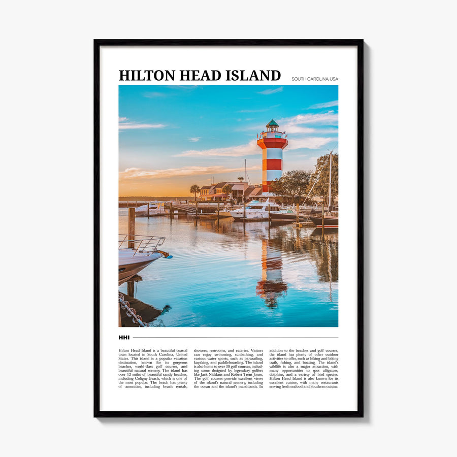Hilton Head Island Travel Poster, framed poster mockup