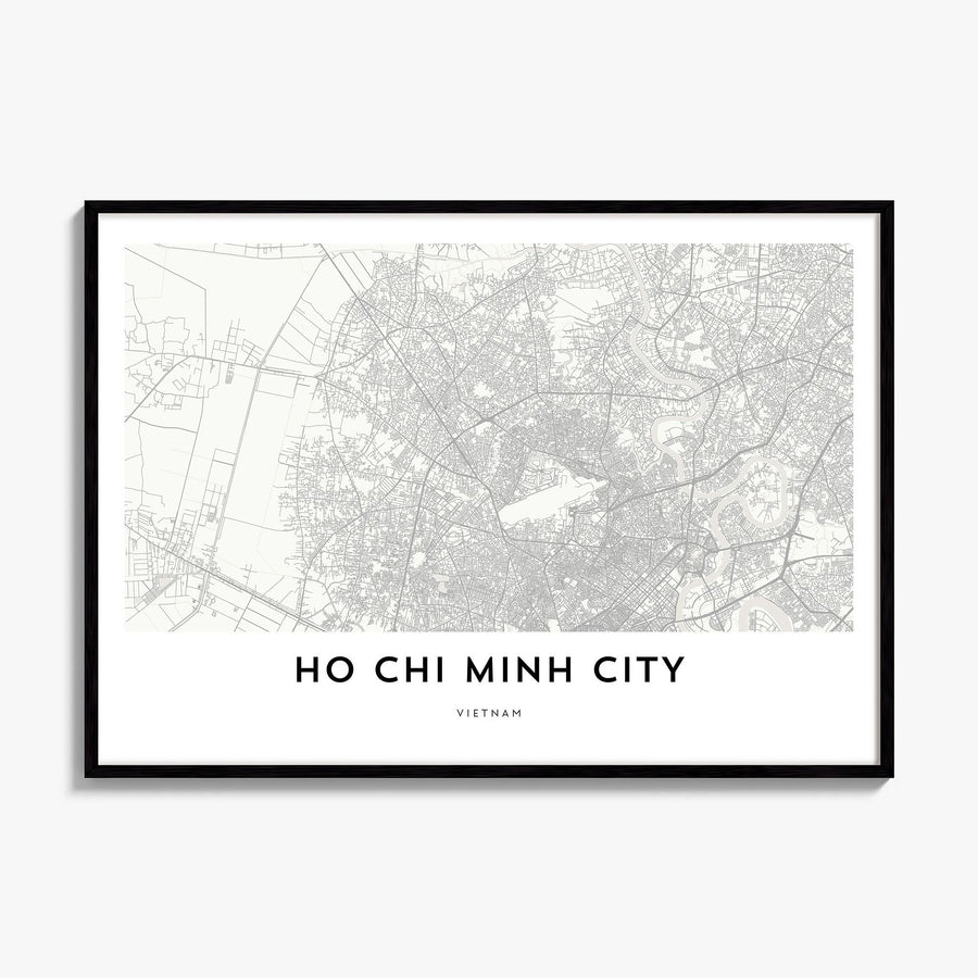 Ho Chi Minh City Map Poster, framed poster mockup