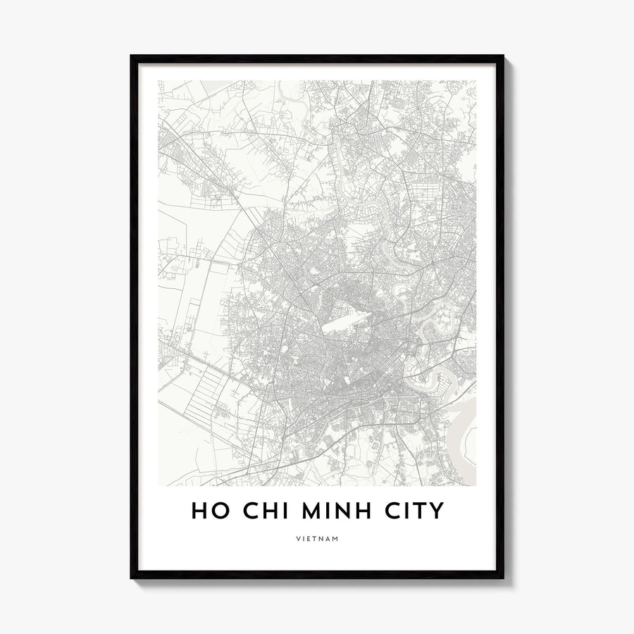 Ho Chi Minh City Map Poster, framed poster mockup