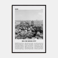 Ho Chi Minh City Poster Black Wood / 8x12 in Nbourhood Travel B&W Poster