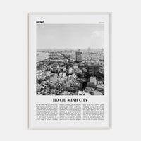 Ho Chi Minh City Poster White Wood / 8x12 in Nbourhood Travel B&W Poster