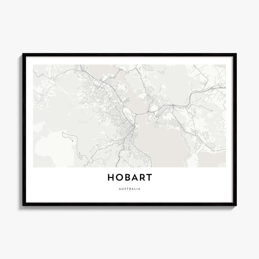Hobart Map Poster, framed poster mockup